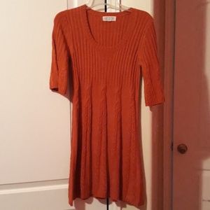 Orange knitted dress